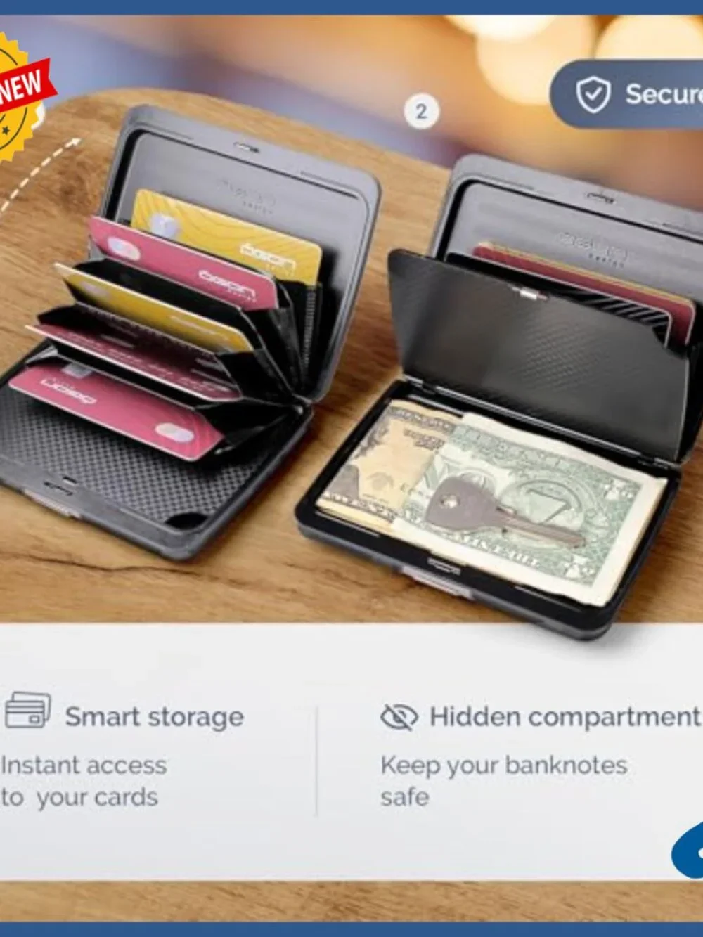 Forged Carbon Fiber Wallet with RFID Protection and Metal Lock